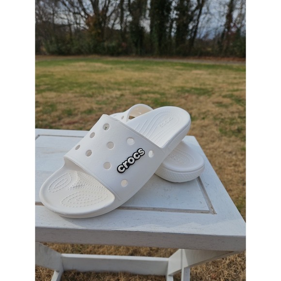 CROCS Other - Crocs Unisex Classic One-Strap‎ Slide Sandals, White, Womens 10 Mens 8